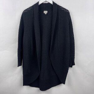 Converse One Star Black Open Knit Waterfall Cardigan Size X Large